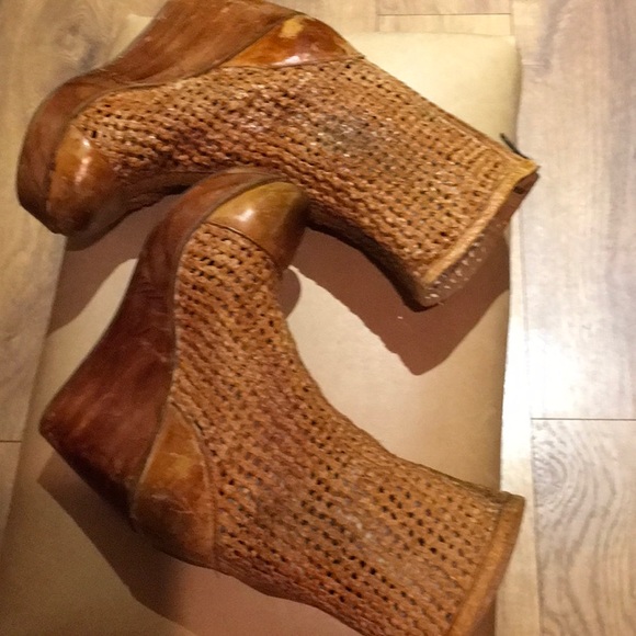 Bed Stu Shoes - BED STU BOHO LEATHER WEAVE WEDGE BOOTS